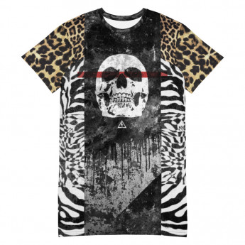 'Neo-Trash' LV Skull Longline Unisex All-Over T-Shirt
